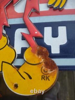 Enseigne vintage en porcelaine Reddy Kilowatt de la compagnie d’électricité General Electric