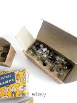 Ensemble de lampes radio miniatures générales électriques vintage mélangeées