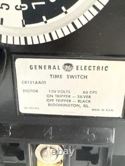 GE General Electric interrupteur horaire à cadran 24 heures CR121A avec boîte, vintage