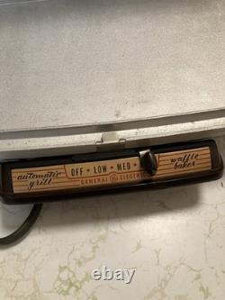 Gaufrier-gril vintage General Electric G44T avec plaques réversibles et boîte