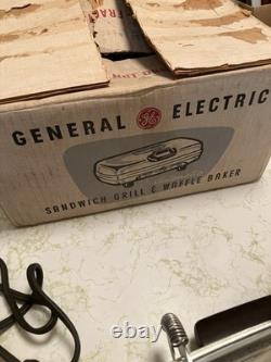 Gaufrier-gril vintage General Electric G44T avec plaques réversibles et boîte