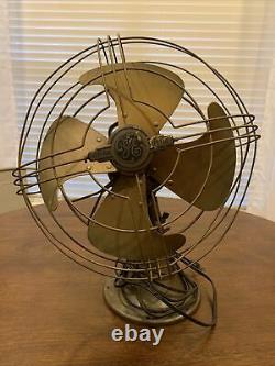 Ge Fan Vintage Old Industriel Art Deco Electric 3 Speed Oscillant, Œuvres