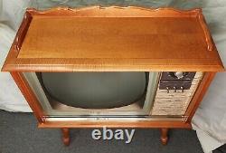 Ge General Electric Antique Vintage Television Tv Console Works Testés