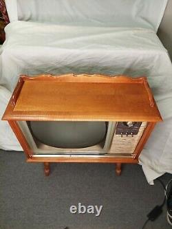 Ge General Electric Antique Vintage Television Tv Console Works Testés