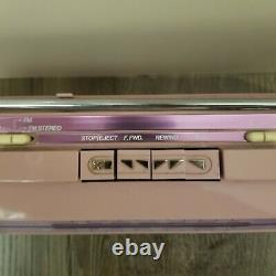 General Electric Sidestep Pink Boombox Batterie Stéréo Cassette 80's Vintage