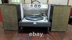 General Electric Trimline Stereo 300 Vintage Record Player, Tubes Nice