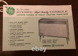 General Electric Vintage MID Century Modern Stereo Console Record Player Radio