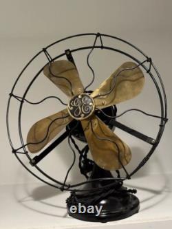 Grand ventilateur de bureau industriel GE General Electric antique en excellent état 13