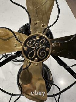 Grand ventilateur de bureau industriel GE General Electric antique en excellent état 13