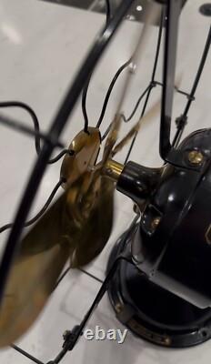 Grand ventilateur de bureau industriel GE General Electric antique en excellent état 13