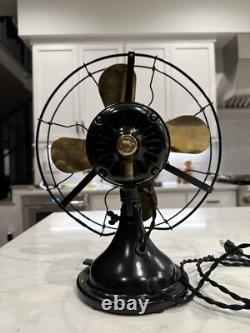 Grand ventilateur de bureau industriel GE General Electric antique en excellent état 13