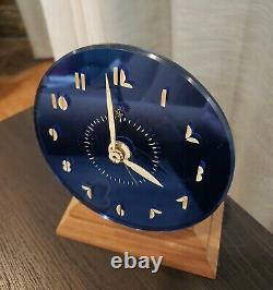 Horloge Art Déco Bleu Rond Ge Vintage Modernisme Intérieur Décor Table De Bureau # Font