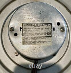 Horloge Électrique Murale Ronde Vintage General Electric Boîtier Métallique Bronze Modèle 1F408
