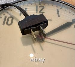 Horloge Électrique Murale Ronde Vintage General Electric Boîtier Métallique Bronze Modèle 1F408