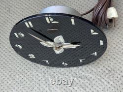 Horloge Mirage General Electric Art Déco VTG Noir Argent Verre Miroité 5F52