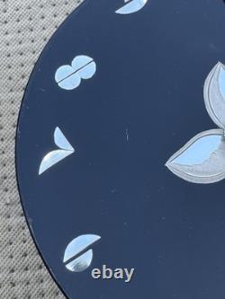 Horloge Mirage General Electric Art Déco VTG Noir Argent Verre Miroité 5F52