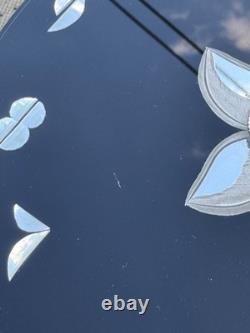 Horloge Mirage General Electric Art Déco VTG Noir Argent Verre Miroité 5F52