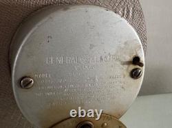 Horloge Mirage General Electric Art Déco VTG Noir Argent Verre Miroité 5F52