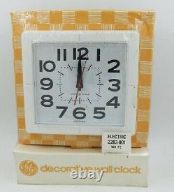 Horloge Murale Carrée Électrique De Cuisine Ge Vintage Des Années 1960 -fabriqué Aux États-unis