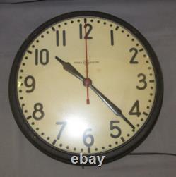 Horloge Murale Scolaire Vintage Fonctionnelle General Electric 17,5 Verre