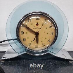 Horloge Rapture bleue General Electric de style Art Déco des années 1940, modèle #3H160