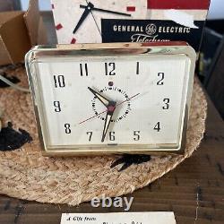 Horloge VTG GE General Electric Telechron 7H237 GRAPH BROWN dans la boîte RARE