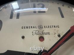 Horloge d’école vintage General Electric Telechron 14,5 modèle 1HA1612 USA en bakélite