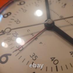 Horloge de chef General Electric ORANGE vintage 1946-1948 avec minuterie, modèle 2H18, testée