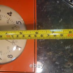 Horloge de chef General Electric ORANGE vintage 1946-1948 avec minuterie, modèle 2H18, testée