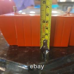 Horloge de chef General Electric ORANGE vintage 1946-1948 avec minuterie, modèle 2H18, testée