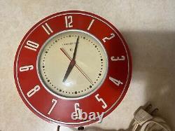 Horloge de cuisine murale General Electric 2H26 vintage des années 1950 FONCTIONNE 7,5