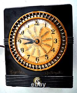 Horloge de minuterie domestique internationale General Electric 8B52 en bakélite rare, fonctionnelle