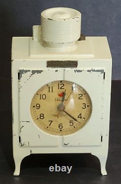 Horloge de réfrigérateur VTG GE Telechron Ashland Massachusetts avec cordon en métal coulé USA