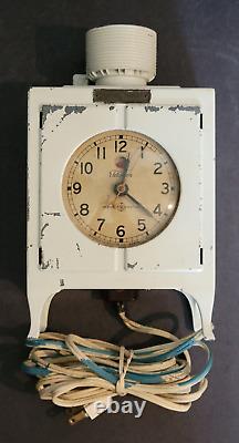 Horloge de réfrigérateur VTG GE Telechron Ashland Massachusetts avec cordon en métal coulé USA