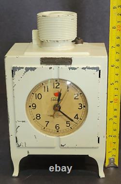 Horloge de réfrigérateur VTG GE Telechron Ashland Massachusetts avec cordon en métal coulé USA