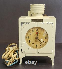 Horloge de réfrigérateur VTG GE Telechron Ashland Massachusetts avec cordon en métal coulé USA