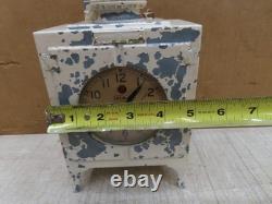 Horloge de réfrigérateur ancienne vintage General Electric Telechron Monitor Top en métal moulé