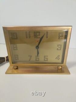 Horloge de table électrique Art Déco General Electric VTG des années 1930 en laiton massif lourd