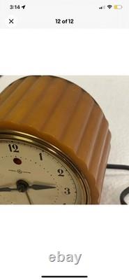 Horloge électrique Art Déco en Bakélite Catalin Vintage de General Electric
