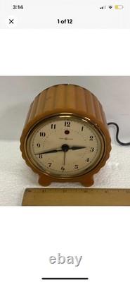 Horloge électrique Art Déco en Bakélite Catalin Vintage de General Electric