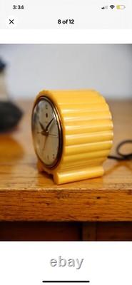 Horloge électrique antique Art Déco Catalin Bakélite Vintage Ge General Electric