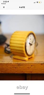 Horloge électrique antique Art Déco Catalin Bakélite Vintage Ge General Electric