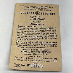 Horloge électrique rare vintage NOS 1954 General Electric Telechron 2H47 blanche avec boîte