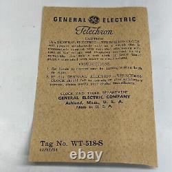 Horloge électrique rare vintage NOS 1954 General Electric Telechron 2H47 blanche avec boîte