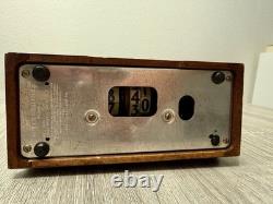 Horloge électrique vintage General Electric à bascule, boîtier en bois Art déco, en état de marche
