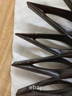 Horloge étoile en plastique brun General Electric moderne danois vintage Mcm