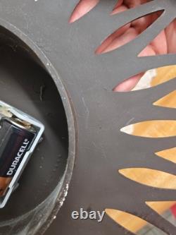 Horloge étoile en plastique brun General Electric moderne danois vintage Mcm