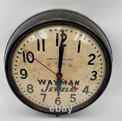 Horloge murale General Electric Telechron en bakélite de bijouterie Wayman des années 1950 (C8)