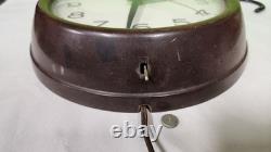 Horloge murale Vintage GE General Electric Telechron École Fonctionne Bakélite 10,5