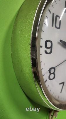 Horloge murale Vintage GE General Electric Telechron École Fonctionne CHAMPAGNE Exct